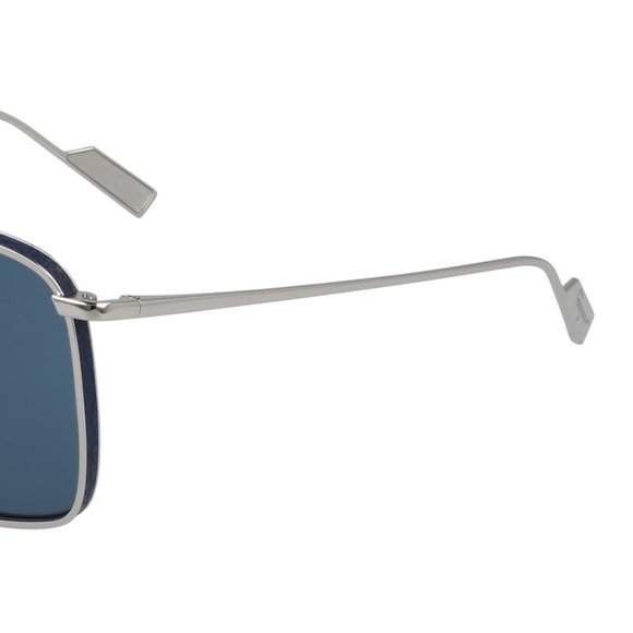 NEW Salvatore Ferragamo SF 221SL 030 Palladium Sunglasses with Blue Leat… - Picture 2 of 3